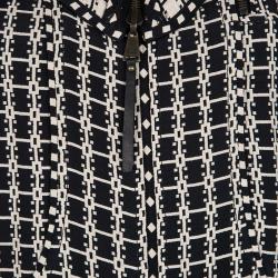 Louis Vuitton Black Printed High Neck Zip Detail Sleeveless Top M
