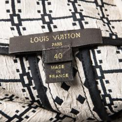 Louis Vuitton Black Printed High Neck Zip Detail Sleeveless Top M