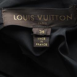 Louis Vuitton Black V Neck Sleeveless Midi Puff Dress M