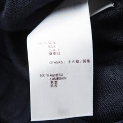 Louis Vuitton Black and Navy Blue Puckered Effect Silk Knit Strapless Dress S