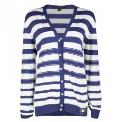 Louis Vuitton Blue and White Striped Cardigan L