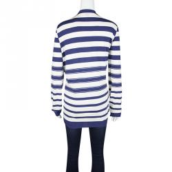 Louis Vuitton Blue and White Striped Cardigan L