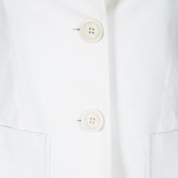 Pre Owned Louis Vuitton White Textured Blazer S