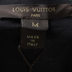 Louis Vuitton Black Cotton Embellished Shoulder Detail T-Shirt M