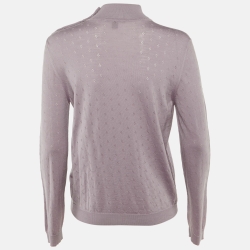 مملوكة مسبقًا سويتر لوي فيتون نمط مونوغرام صوف بنفسجي موف كبير