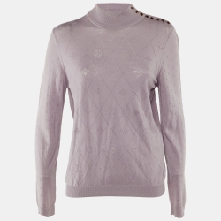 مملوكة مسبقًا سويتر لوي فيتون نمط مونوغرام صوف بنفسجي موف كبير