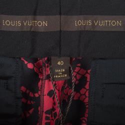 Louis Vuitton Red Jacquard Lace Print Pants M