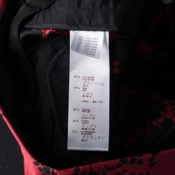 Louis Vuitton Red Jacquard Lace Print Pants M