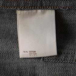Louis Vuitton Black Monogram Shoulder Patch Detail Denim Jacket S