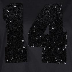 Pre Owned Louis Vuitton Black Sequin Embellished Short Sleeve T-Shirt M