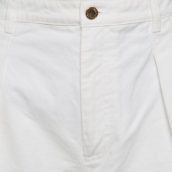 Pre Owned Louis Vuitton Off White Denim Shorts L