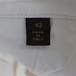 Pre Owned Louis Vuitton Off White Denim Shorts L