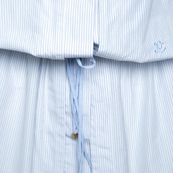 Louis Vuitton Blue and White Striped Cotton Drop Waist Tie Detail Shirt Dress XL