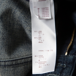 Pre Owned Louis Vuitton Indigo Faded Effect Denim Side Paneled Mini Skirt S