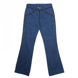 Louis Vuitton Indigo Dark Wash Contrast Piping Boot Cut Denim Jeans S