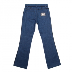 Louis Vuitton Indigo Dark Wash Contrast Piping Boot Cut Denim Jeans S