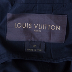 Louis Vuitton Black Cotton Detachable Sleeve Detail Belted Trench Coat Dress S