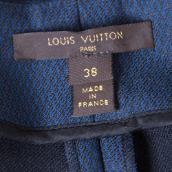 Louis Vuitton Black and Blue Patterened Jacquard Tailored Pants M