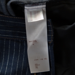 Pre Owned Louis Vuitton Indigo Striped Denim Straight Fit Jeans M