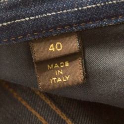 Pre Owned Louis Vuitton Indigo Striped Denim Straight Fit Jeans M