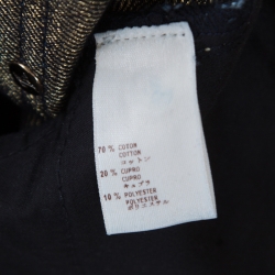 Pre Owned Louis Vuitton Indigo Lurex Detail Dark Wash Low Rise Denim Jeans M