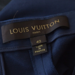 Louis Vuitton Navy Blue Cotton Logo Button Detail Mini Skort M