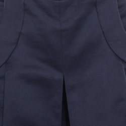 Louis Vuitton Navy Blue Cotton Logo Button Detail Mini Skort M