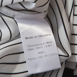 Pre Owned Louis Vuitton Uniformes Monochrome Striped Long Sleeve Blouse S