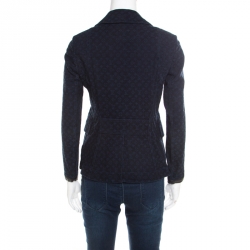 Louis Vuitton Indigo Dark Wash Denim Monogram Contrast Leather Trim Jacket M