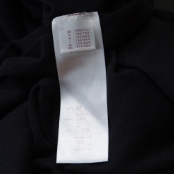 Louis Vuitton Navy Blue Silk and Cotton Knit Crew Neck Crop Top L