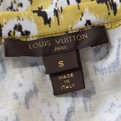 مملوكة مسبقًا Louis Vuitton Yellow Monogram Print Cotton Ruche Detail Mini Dress S