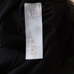 Louis Vuitton Black Cotton Silk Elasticized Waist Crew Neck Dress M