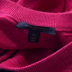 Pre Owned Louis Vuitton Red Cashmere Embellished Pocket Sweater M 