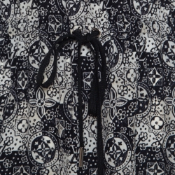 Louis Vuitton Navy Blue Jersey and Silk Printed Monogram Dress M 
