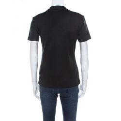 Pre Owned Louis Vuitton Black Cotton Logo Stamp T Shirt XS 