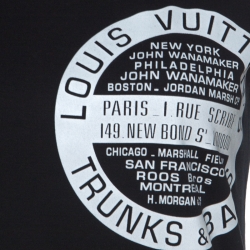 Pre Owned Louis Vuitton Black Cotton Logo Stamp T Shirt XS 