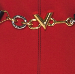 Louis Vuitton Red Crepe Sleeveless Belted Dress M