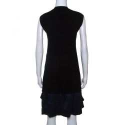 Pre Owned فستان لوي فيتون ترتر حرير وكشمير كحلي M