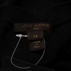 Pre Owned فستان لوي فيتون ترتر حرير وكشمير كحلي M