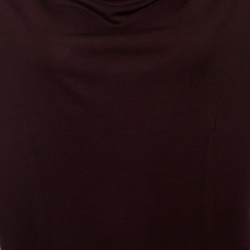 Louis Vuitton Burgundy Knit Draped Neck Back Tie Detail Top M