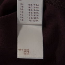 Louis Vuitton Burgundy Knit Draped Neck Back Tie Detail Top M
