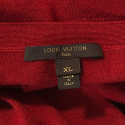 Louis Vuitton Red Cashmere and Silk Knit Button Front Cardigan XL