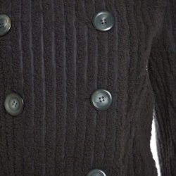 Louis Vuitton Brown Striped Lambskin Shearling Double Breasted Coat M