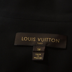 Louis Vuitton Black Silk Crepe Beaded Zip Pull Detail Jacket M