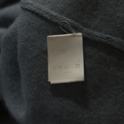 Louis Vuitton Grey Cashmere Twisted Collar Detail Short Sleeve Sweater M