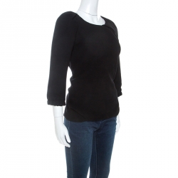 Louis Vuitton Black Wool Long Sleeve Top S