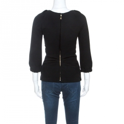 Louis Vuitton Black Wool Long Sleeve Top S