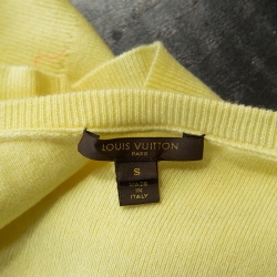 Louis Vuitton Yellow Cashmere Knit Chain Detail Top Cardigan Set S
