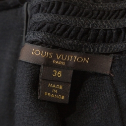 Louis Vuitton Black Cashmere Smock Detail Zip Front S