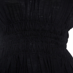 Louis Vuitton Black Cashmere Smock Detail Zip Front S